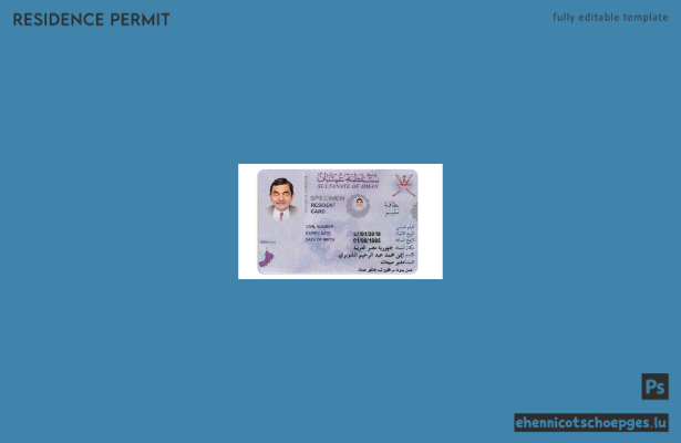 Beispiel für eine Aufenthaltsgenehmigung für Oman (Vorschau)
